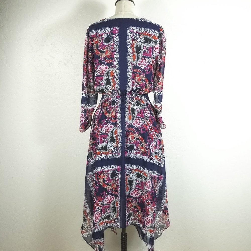 Vince Camuto Paisley Handkerchief-Hem Midi dress - Picture 4 of 6